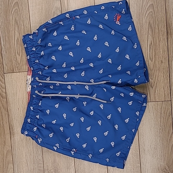 TED BAKER Lobsters Pattern Blue White Size 3 Medium Mens‎ Swim Trunks Shorts - Picture 1 of 9